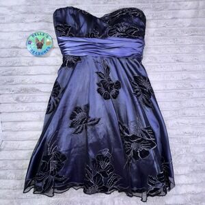Prom Gown Sz 5 Sweetheart Velvet Burnout Glitter Fairy Dress Y2K dark‎ romance